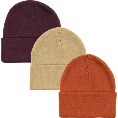 Hudson Baby Kids'  Knitted Fold-over Beanies In Metallic