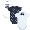 Hudson Baby Little Soft Cotton All-in-one Outfits, Set Of 3 In Blue