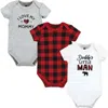 Hudson Baby Little Soft Cotton All-in-one Outfits, Set Of 3 In Multi