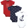 Hudson Baby Little Soft Cotton All-in-one Outfits, Set Of 3 In Multi