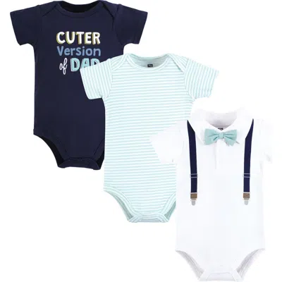 Hudson Baby Little Soft Cotton All-in-one Outfits, Set Of 3 In Multi
