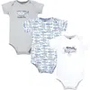 Hudson Baby Little Soft Cotton All-in-one Outfits, Set Of 3 In Multi
