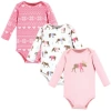 Hudson Baby Little Soft Cotton Long-sleeve One-piece 3pk