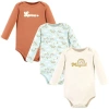 Hudson Baby Little Soft Cotton Long-sleeve One-piece 3pk