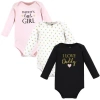 Hudson Baby Little Soft Cotton Long-sleeve One-piece 3pk