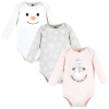 Hudson Baby Little Soft Cotton Long-sleeve One-piece 3pk
