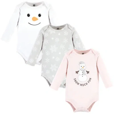 Hudson Baby Little Soft Cotton Long-sleeve One-piece 3pk
