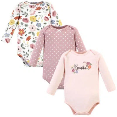 Hudson Baby Little Soft Cotton Long-sleeve One-piece 3pk