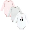 Hudson Baby Little Soft Cotton Long-sleeve One-piece 3pk