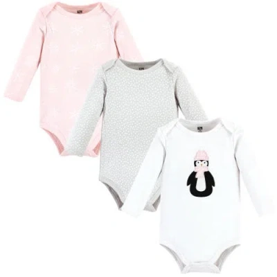 Hudson Baby Little Soft Cotton Long-sleeve One-piece 3pk