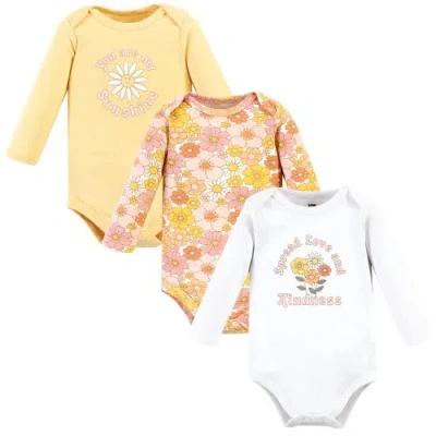 Hudson Baby Little Soft Cotton Long-sleeve One-piece 3pk