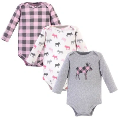 Hudson Baby Little Soft Cotton Long-sleeve One-piece 3pk