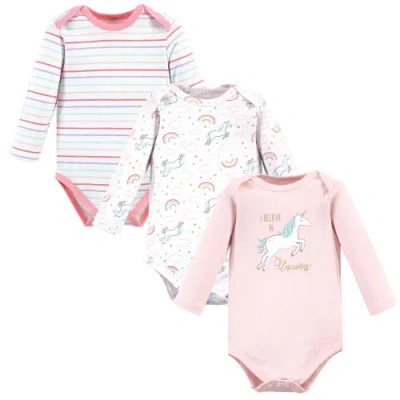 Hudson Baby Little Soft Cotton Long-sleeve One-piece 3pk