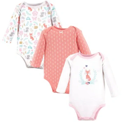 Hudson Baby Little Soft Cotton Long-sleeve One-piece 3pk