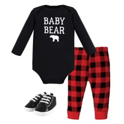 Hudson Baby Kids'  Long Sleeve Bodysuit, Pants And Shoe In Black