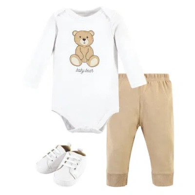 Hudson Baby Kids'  Long Sleeve Bodysuit, Pants And Shoe In Brown