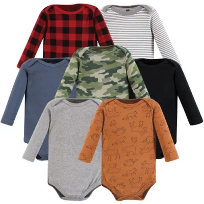 Hudson Baby Long-sleeve Cotton Bodysuit Collection 7-piece Set In Multi