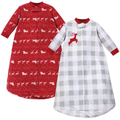 Hudson Baby Long Sleeve Fleece Sleeping Bag In Red