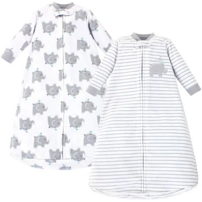 Hudson Baby Long Sleeve Fleece Sleeping Bag In White