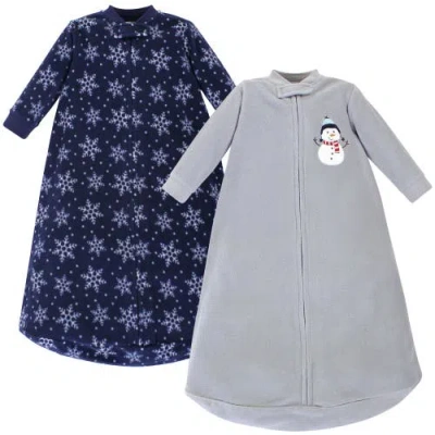 Hudson Baby Long Sleeve Fleece Sleeping Bag In Blue