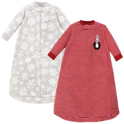 Hudson Baby Long Sleeve Fleece Sleeping Bag In Red