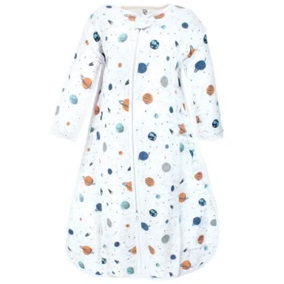 Hudson Baby Long Sleeve Muslin Sleeping Bag, Wearable Blanket, Sleep Sack In White