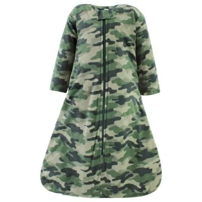 Hudson Baby Long Sleeve Plush Faux Fur Sleeping Bag, Wearable Blanket In Green