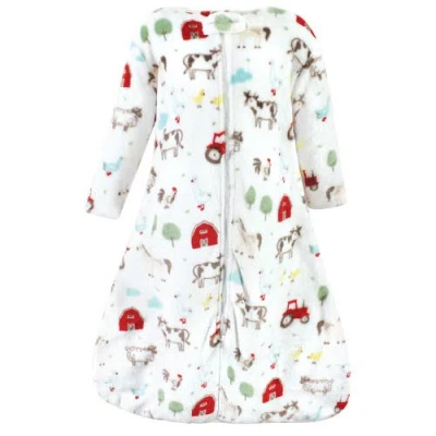 Hudson Baby Long-sleeve Plush Flannel Sleeping Bag In Multi
