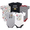 Hudson Baby Multipack Of 5 Comfortable Cotton Bodysuits In Black