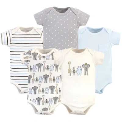 Hudson Baby Multipack Of 5 Comfortable Cotton Bodysuits In Animal Print