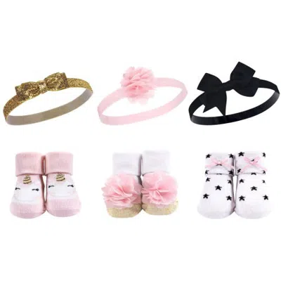 Hudson Baby Perfect Pair Headband & Socks Gift Pack (baby) In Gold Unicorn Stars