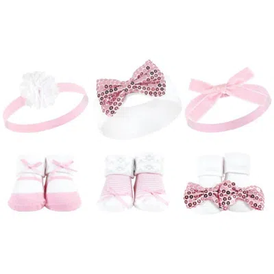 Hudson Baby Perfect Pair Headband & Socks Gift Pack (baby) In Pink Sequin