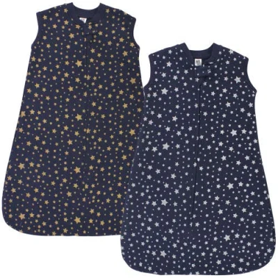 Hudson Baby Premium Quilted Sleeveless Sleeping Bag And Wearable Blanket In Blue