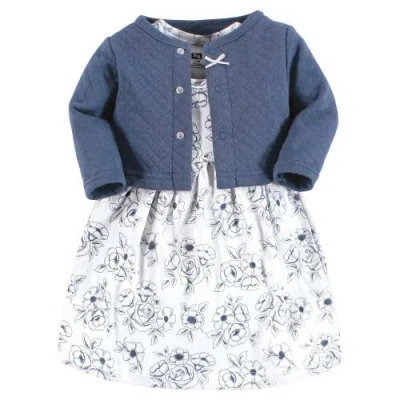 Hudson Baby Quilted Cardigan And Dress In Blue