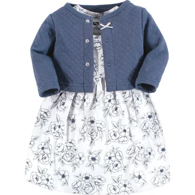 Hudson Baby Quilted Cardigan And Dress In Multi