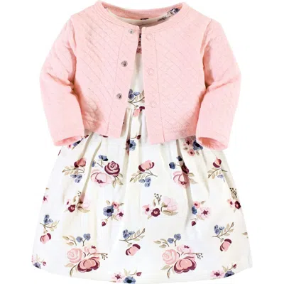 Hudson Baby Quilted Cardigan And Dress In Pink