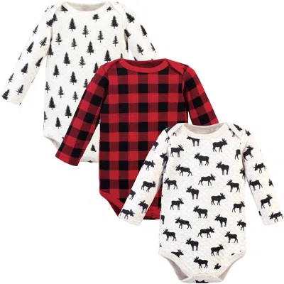 Hudson Baby Quilted Long Sleeve Cotton Bodysuits In Multi