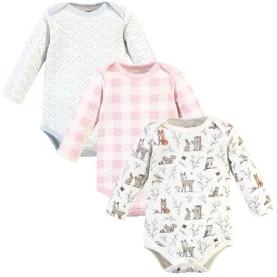Hudson Baby Quilted Long Sleeve Cotton Bodysuits In Multi