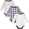 Hudson Baby Quilted Long Sleeve Cotton Bodysuits In Multi