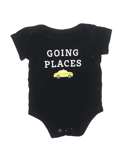 Pre-owned Hudson Baby Babies' Short Sleeve Onesie In Black