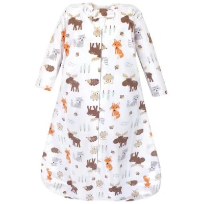 Hudson Baby Snug Cotton Jersey Sleep Sack With Full Sleeves In White