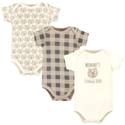 Hudson Baby Soft Cotton Bodysuit Triple Pack In Multi