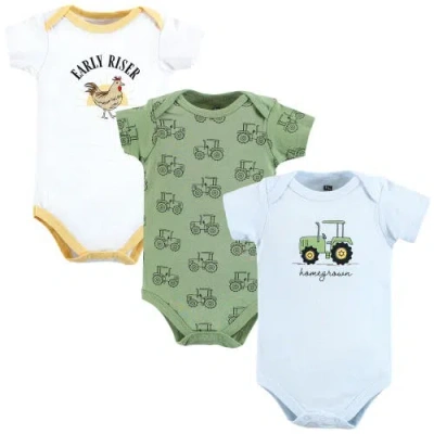 Hudson Baby Soft Cotton Bodysuit Triple Pack In Red