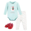 Hudson Baby Soft Cotton Collection Bodysuit, Pants, And Footwear Collection In Green