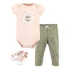 Hudson Baby Soft Cotton Collection Bodysuit, Pants, And Footwear Collection In Green