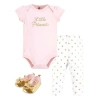 Hudson Baby Soft Cotton Collection Bodysuit, Pants, And Footwear Collection In Pink