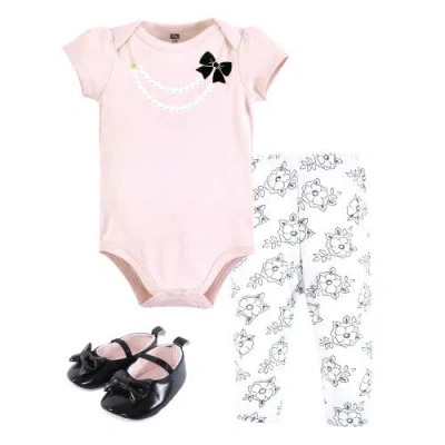 Hudson Baby Soft Cotton Collection Bodysuit, Pants, And Footwear Collection In Pink