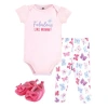 Hudson Baby Soft Cotton Collection Bodysuit, Pants, And Footwear Collection In Pink