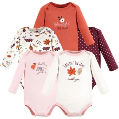 Hudson Baby Soft Cotton Long-sleeve Bodysuits In Multi
