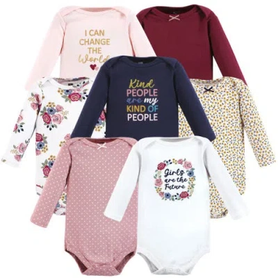 Hudson Baby Soft Cotton Long-sleeve Bodysuits 7-piece Value Pack In Multi